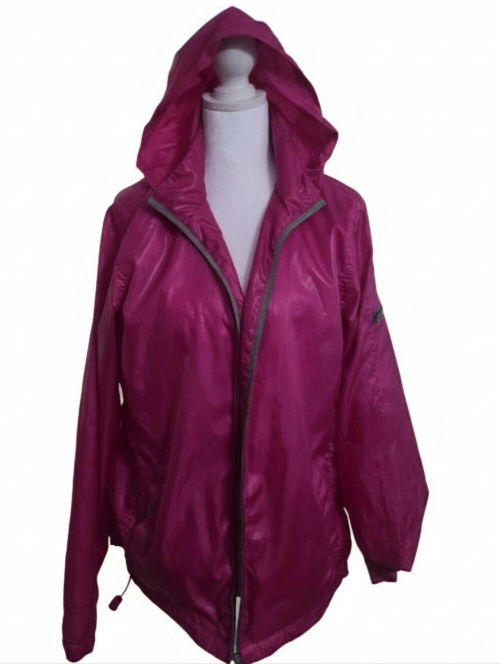 Faded Glory Women's Hooded Windbreaker Jacket in Fuchsia Size M
